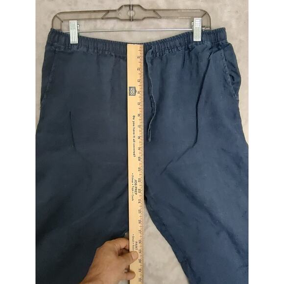 Willi Wear Women's Blue 100% Linen Pull On Pants Size M Slash Pockets Drawstring - Picture 5 of 10